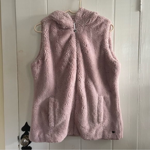 Gaiam Faux Fur Hooded Vest in Dusty Pink Size Large - Picture 2 of 8